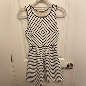 Maeve Dress - white and black stripes